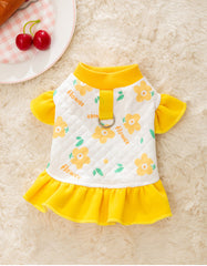 Dog Dresses Sunflower Yellow Pet Leshes Lucky Shirts