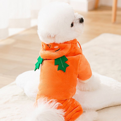 Dog Clothes Hoodies Fleece Dog Warm Carrot Jumpsuit