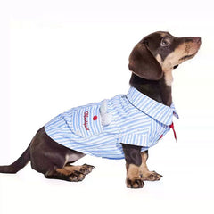 Cute Campus-Style Striped Pet Shirt