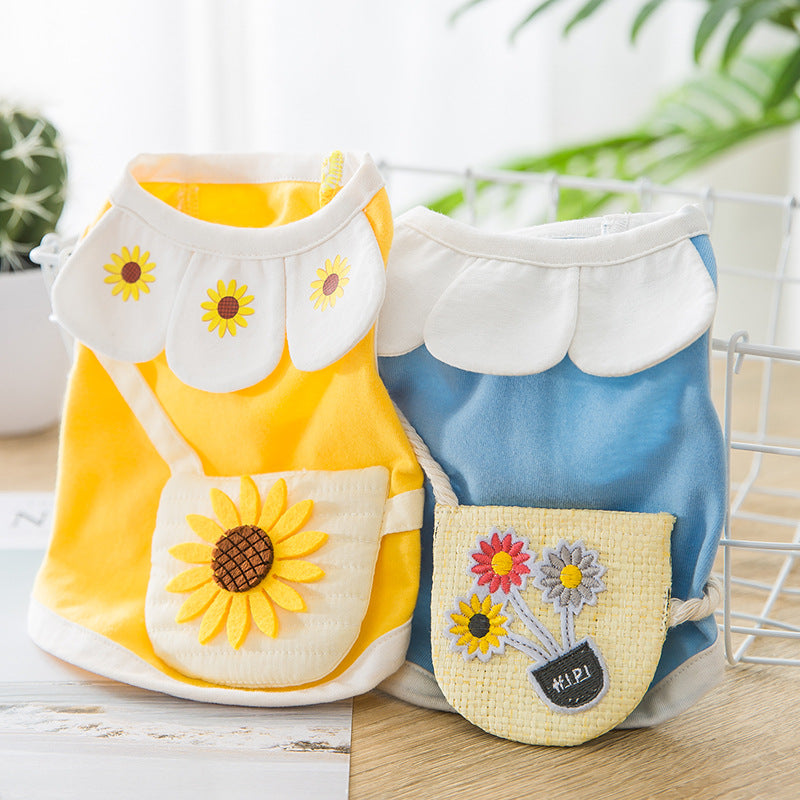 Sunflower Lapel Bag Dog Clothes