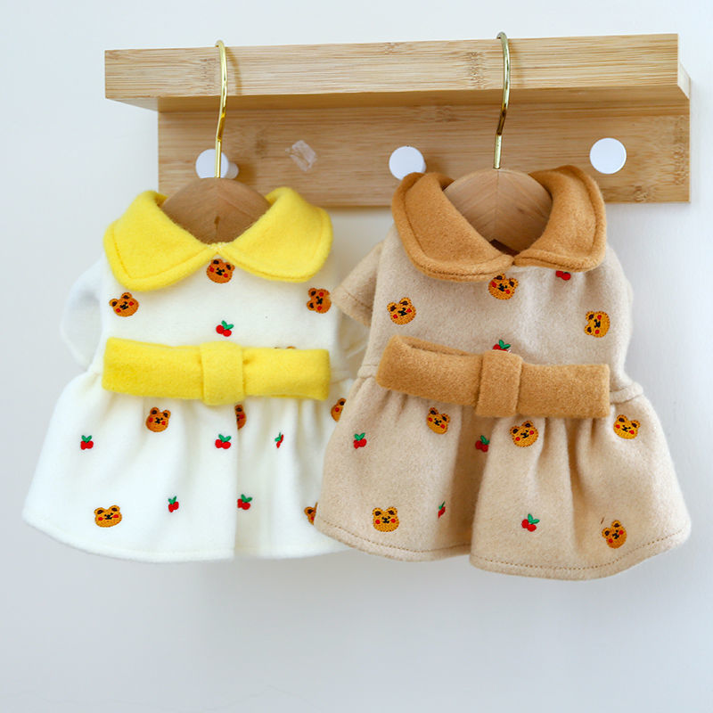 Dog Dress Cute Cheese Bear Woolen Tops