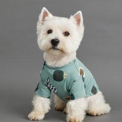 Dog Shirts Pineapple Print Yellow  Pet Clothes