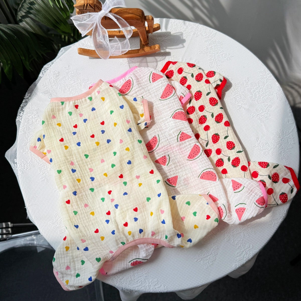 Watermelon Print Dog Pajama Romper for Summer