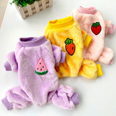 Dog Shirts Fruit Fleece Warm Jumpsuit