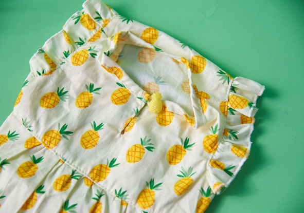 Dog Dresses Summer Pineapple Skirt T-Shirt Vest