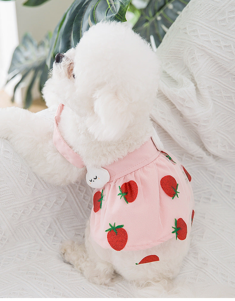 Cute Strawberry  Princess Dog Skirt