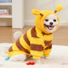 Dog Dress It Can Pull Cute Bees and Fleece Transformation Clothes