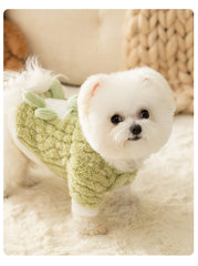 Dog Dress Pullable Autumn and Winter Teddy Bear Warm Fleece