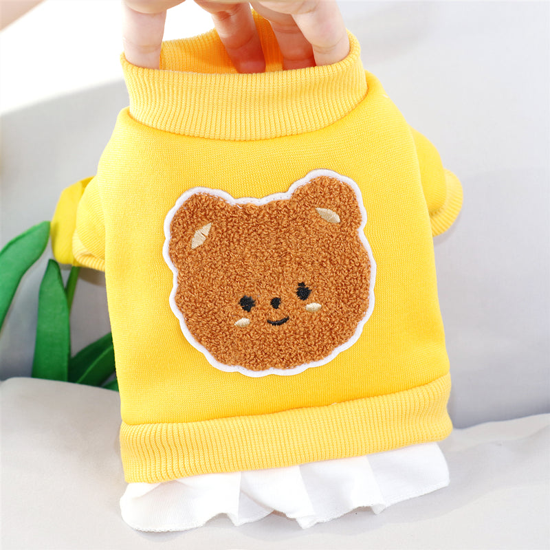 Dog Dress Yellow Spring Autumn Hoodie