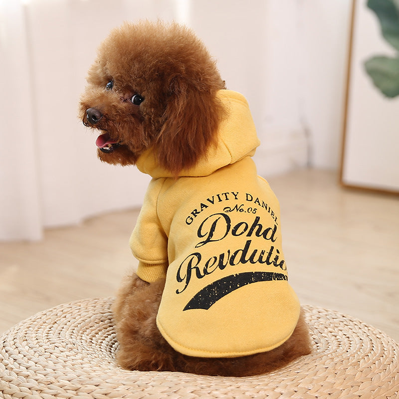 Dog HoodieYellow Pet Dog Winter Tops