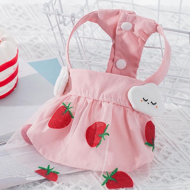 Cute Strawberry  Princess Dog Skirt