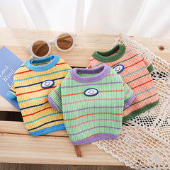 Dogue Shirt Spring Stripe Round Neck Cute Pet