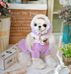 Dog Hoodie Lovely Lace Maltese Cotton Pet Tops Coat