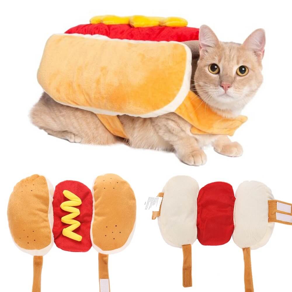 Dog Shirts Funny Pet Clothes Hot Dog Burger Warm Clothes