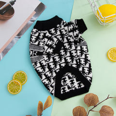 Dog Shirts Black Luxury Pet Winter Warm Sweater