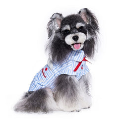 Cute Campus-Style Striped Pet Shirt