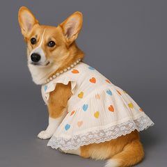 Dog Dress Cute Princess Lapel Top