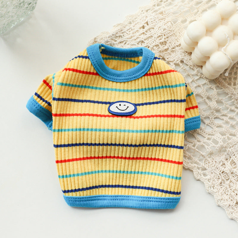 Dogue Shirt Spring Stripe Round Neck Cute Pet