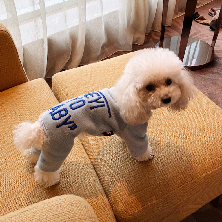 Dog Shirts New high neck suede cotton four-legged clothes