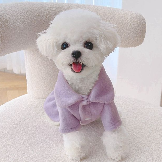 Shirts for Dogs Cute Macaron Traction Lapel Cotton Dress