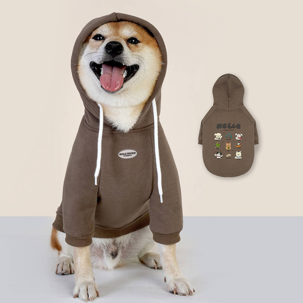 Dog Hoodie Autumn/Winter Cool Letter-print Fleece Sweatshirt Hooded Top