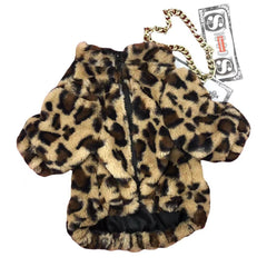 Dog Shirts  Autumn and Winter Leopard Fur Cold-proof Handsome Clothes