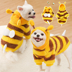 Dog Dress It Can Pull Cute Bees and Fleece Transformation Clothes