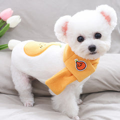 Dog Shirts Two-piece Orange Autumn Winter Warm Vest