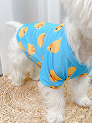 Kids Dogs T Shirt Blue Cotton Pet Duck