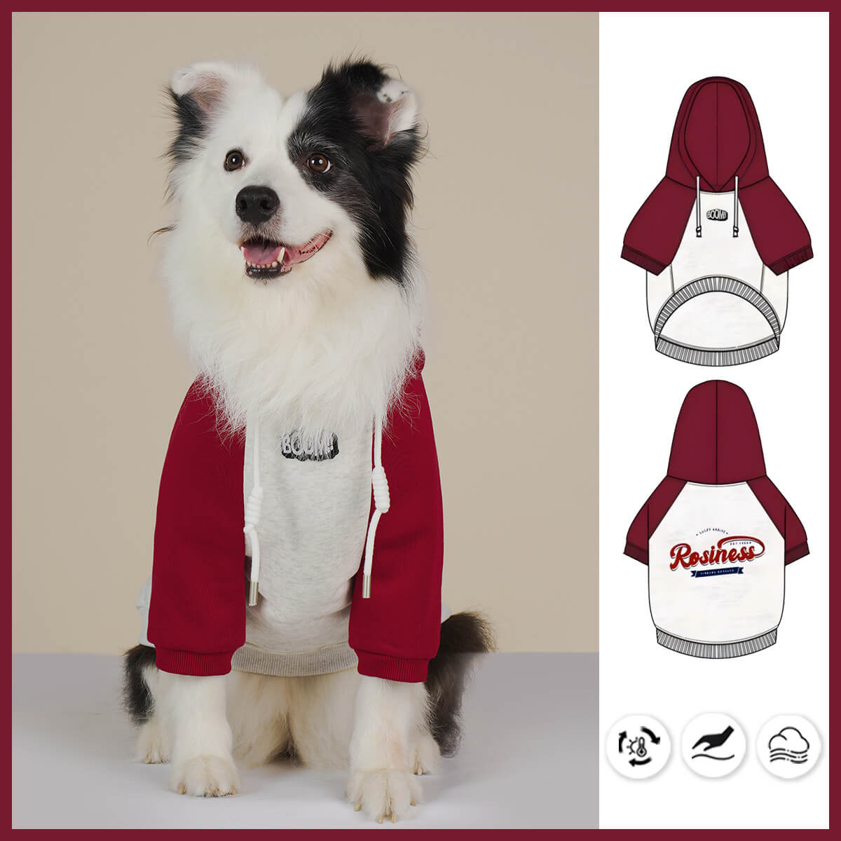 Dog Hoodie Autumn/winter Cool Warm Letter Print Velvet Sweatshirt with Hood