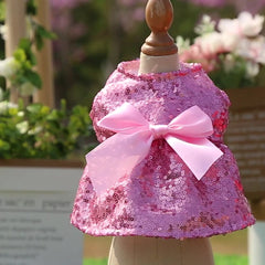 Dress of Dog Sequin Pet Princess Wedding