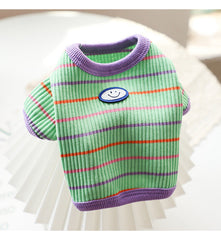 Dogue Shirt Spring Stripe Round Neck Cute Pet