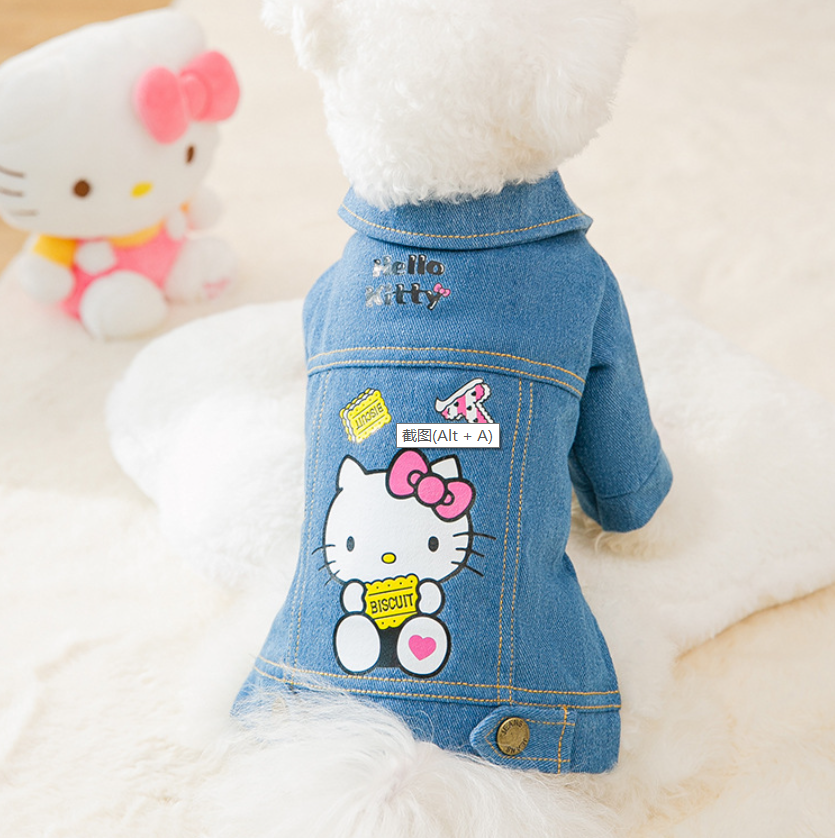 Dress with Dogs Autumn Vintage Denim Jacket Pet Coat