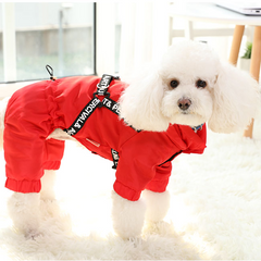 Happy Hoodie for Dogs Blue Red Casual Cool Lapel Jumpsuit