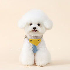 Denim spit cloth, chest and back traction leash