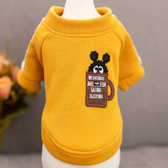 Dog Shirts Yellow Round Neck Teddy Pet Clothes