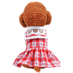 Dog Dress Three Bears Couple Plaid Skirt