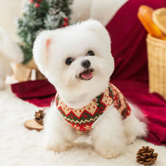 Dog Shirts Christmas Red Three-dimensional Bear Knit Sweater