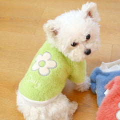 Dog Shirt Flowers Daisies Knit Sweater