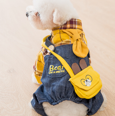 Dog Shirts Pet Lattice T-Shirt Overalls