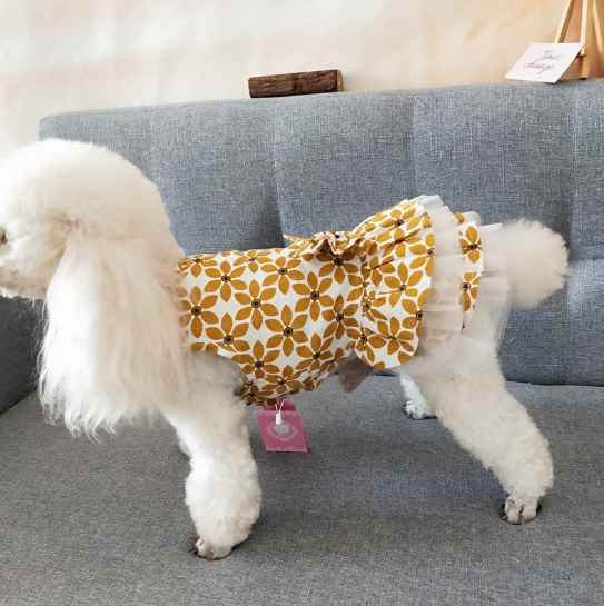 Dog Dress Summer Pet Small Flower Skirt