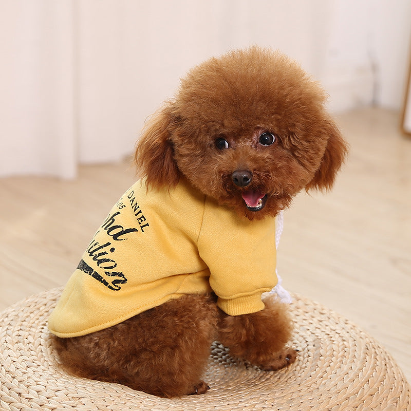 Dog HoodieYellow Pet Dog Winter Tops