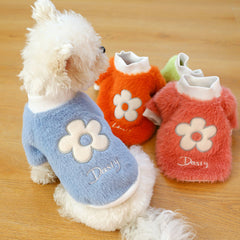 Dog Shirt Flowers Daisies Knit Sweater