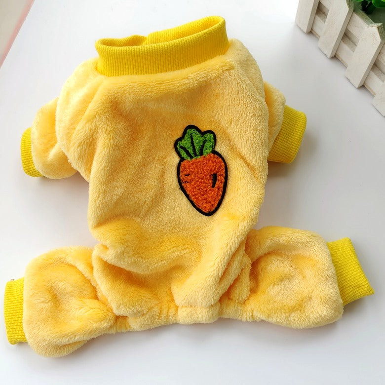 Dog Shirts Fruit Fleece Warm Jumpsuit