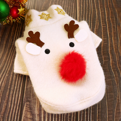 Dog Shirts White Woolen Autumn Winter Coat Big Nose Elk