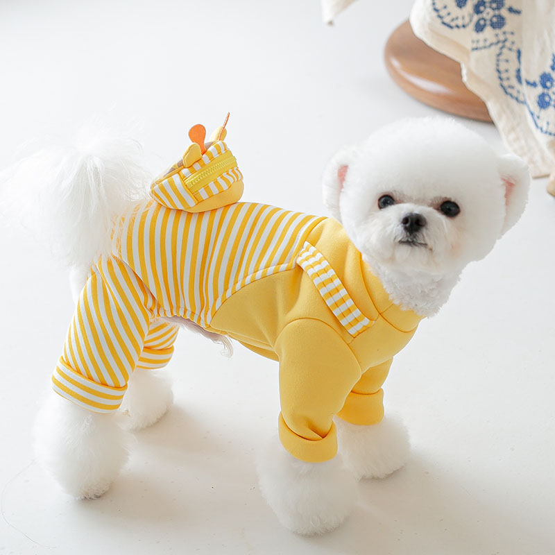 Dog Shirts Striper Bag Autumn Winter Jumpsuit