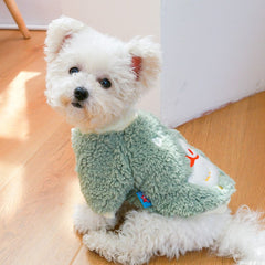 Dress of Dog Duck Lamb Velvet Padded Crew Neck Sweater