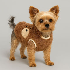 Dog Shirts Cute Bear Print Velvet Thermal Top
