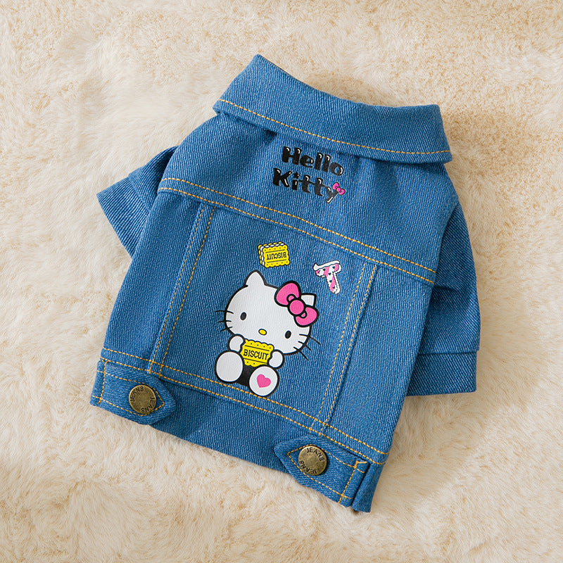 Dress with Dogs Autumn Vintage Denim Jacket Pet Coat