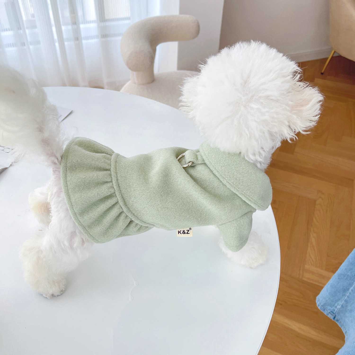 Shirts for Dogs Cute Macaron Traction Lapel Cotton Dress